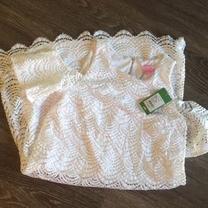 Lilly Pulitzer Scalloped White Lace Dress